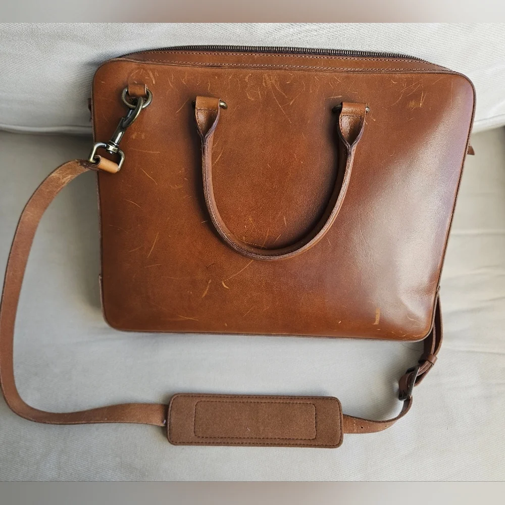 Satchel and Page Attache Brown Leather Bag